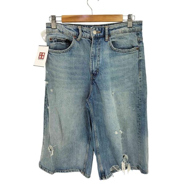 ZARA（ザラ） 七分丈 ダメージ加工 デニムバギーショーツ メンズ USA 2