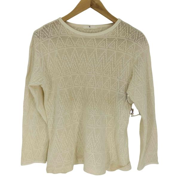 Ys(ワイズ) 80S 初期タグ クルーネック L/S メッシュ トップ シャツ レディース 表記無  中古 古着 0823