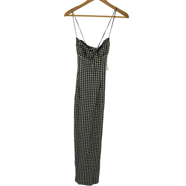 ZARA（ザラ） フィットギンガムチェック柄ミディワンピース レディース