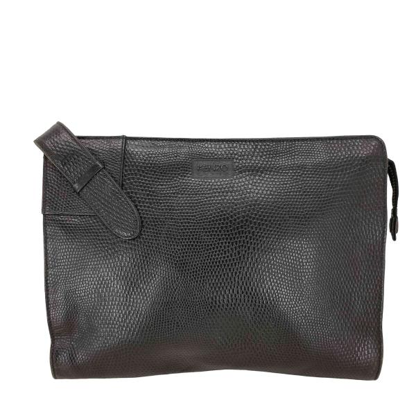 KENZO（ケンゾー） リザード型押し レザークラッチバッグ メンズ 表記