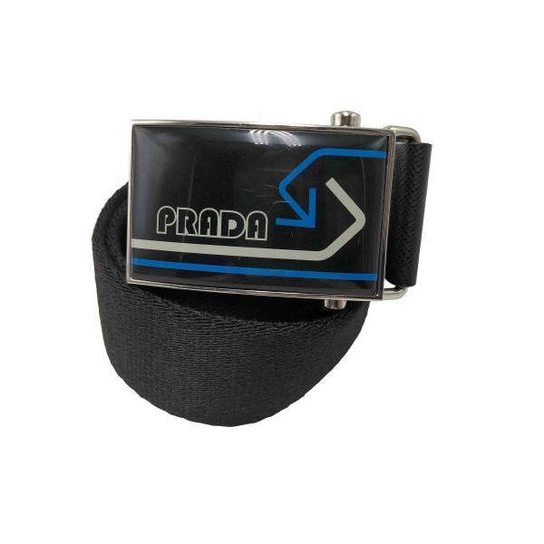 プラダ PRADA ロゴ バックル ガチャベルト サフィアーノ レザー ◇11 PRADA（プラダ） ロゴ デザイン サフィアーノレザー ガチャベルト