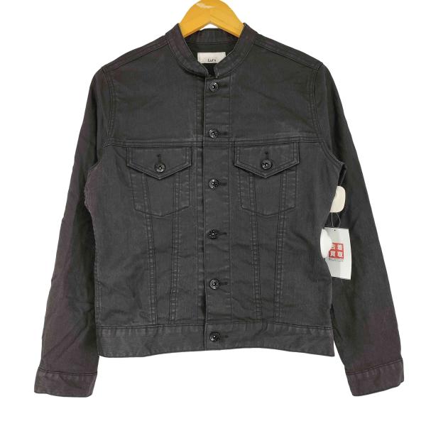 Luis(ルイス) ブラックコーティング ノーカラージャケット メンズ import：S 中古 古着 1103