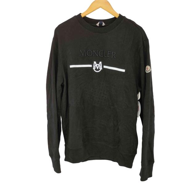 23AW★モンクレール ロゴ スウェット FELPA GIROCOLLO 黒 M MONCLER（モンクレール） FELPA GIROCOLLO クルーネックスウェット