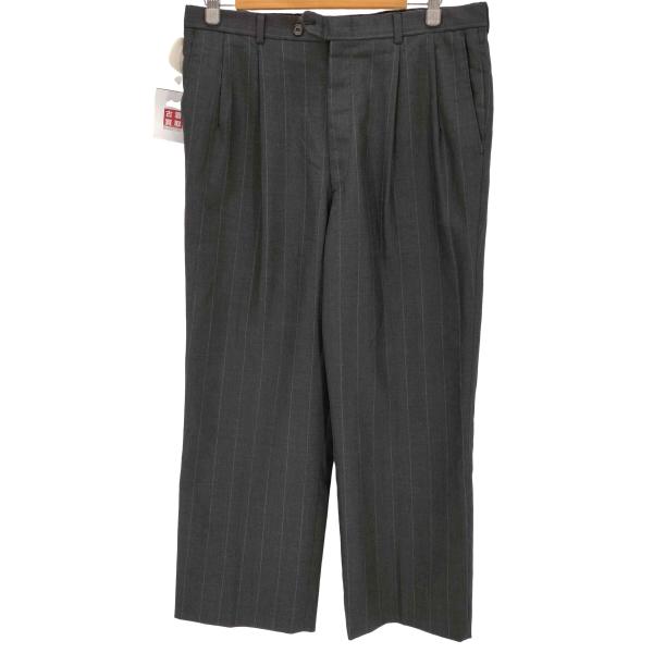 は*な様 80s 90s〜　ビンテージ　ストライプ　スラックス　茄子紺　通産省 USED古着(ユーズドフルギ) 80S TALON タロン ストライプ スラックス