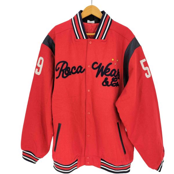 Rocawear(ロカウェア) フロント フェルト ロゴ レザー切替 スタジャン
