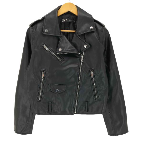 ZARA（ザラ） フェイクレザー ダブルライダースジャケット レディース