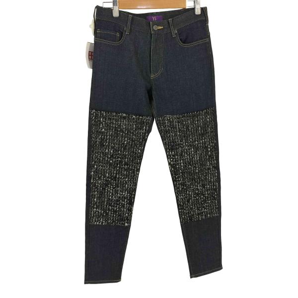 Ys(ワイズ) PINK 14AW ツイード ダブルニー スキニー デニム パンツ レディース  2 中古 古着 1149
