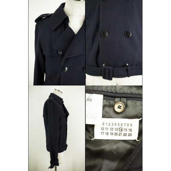 Martin Margiela 品質検査済 マルタンマルジェラ ピーコート メンズ ブランド古着バズスト ショート丈ウールトレンチコート サイズ46 14