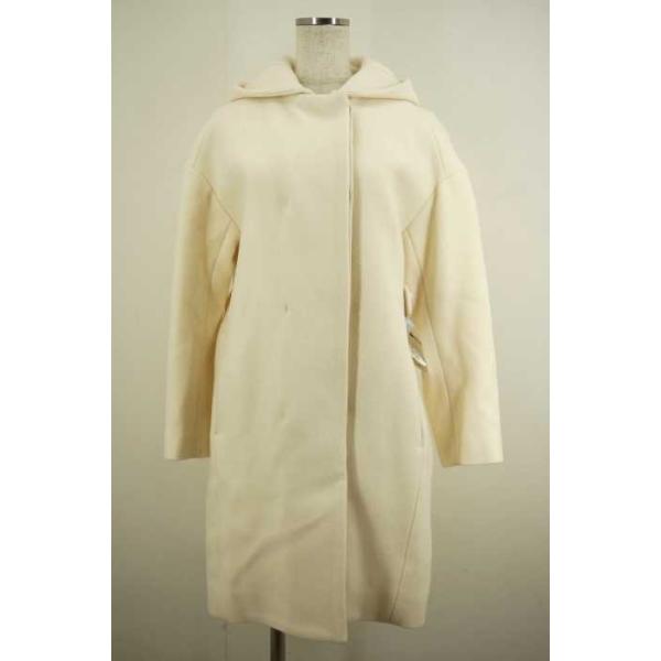 Nano 未使用品 Universe ナノユニバース コート レディース 2wayフード取り外しノーカラーウールコート 中古 ブラ Latorre サイズ36