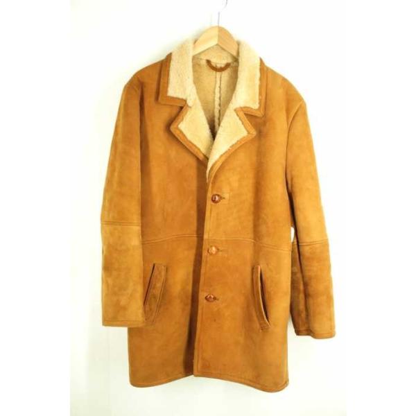 ショット ショッピング Schott ムートンコート メンズ サイズus 38 190219 中古 リアルムートンランチコート 80s ブランド 古着バズストア