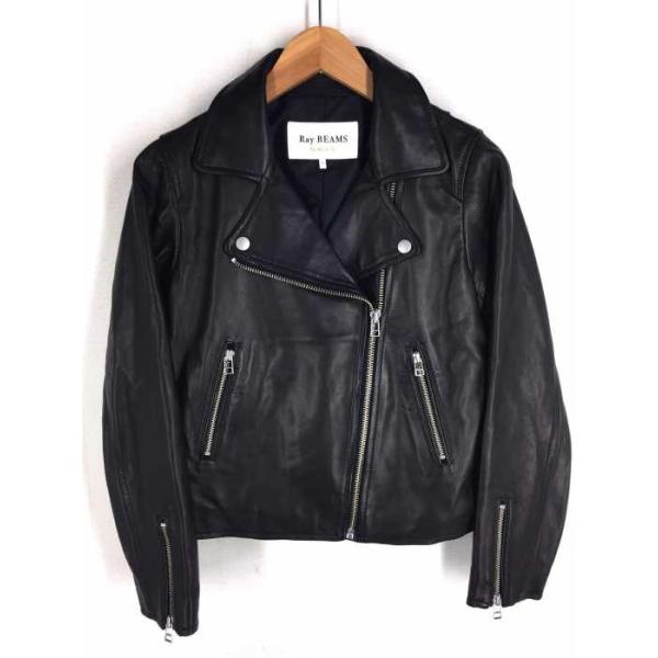 レイビームス Ray Beams ライダースジャケット レディース ブランド古着バズストア レザーダブルライダース中古 Web限定 サイズ1