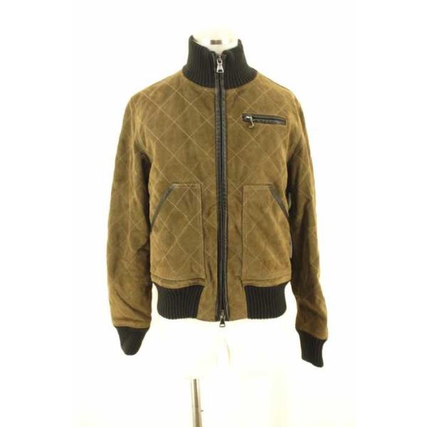 Marcello Pampaloni キルティングジャケット メンズ サイズ48 ブランド古着バズストア 中古 贈答品 0502 ジップアップレザーブルゾン