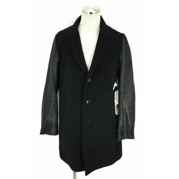 Monkey Time モンキータイム コート メンズ サイズxl レザー切替ウールチェスターコート 中古 ブランド古着