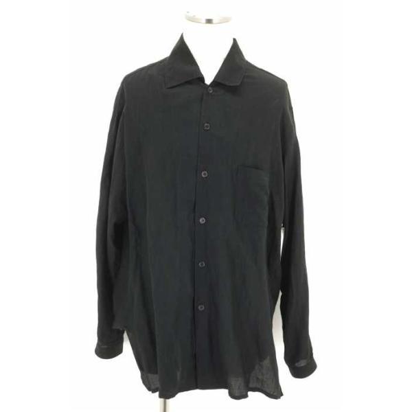 ヨウジヤマモトプールオム Yohji Yamamoto Pour Homme シャツ 店内全品対象 リネンビッグシルエットシャツ ブランド古 中古 メンズ サイズ3