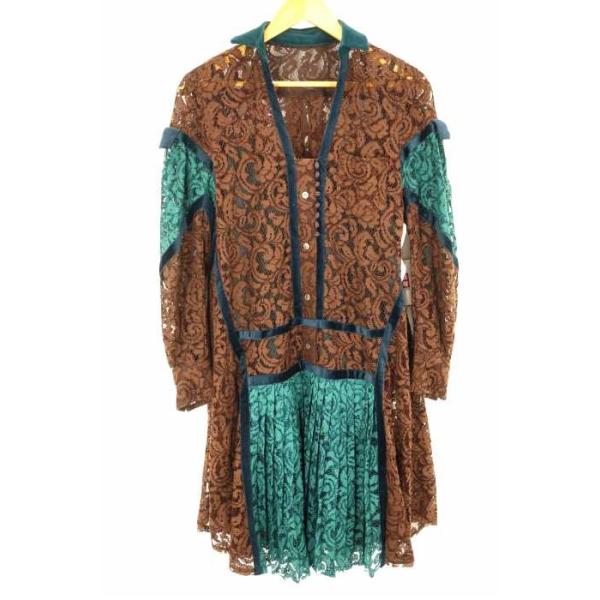 サカイ Sacai シャツワンピース レディース サイズ1 タイムセール ブランド古着バズストア 中古 ベロア切替総レースワンピース