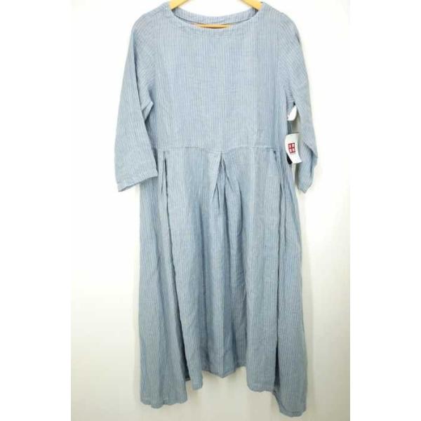 上品 ネストローブ Nest Robe ワンピース レディース サイズ表記無 ブランド古着バズストア フロントタックデザインペンシルストライプ柄 中古