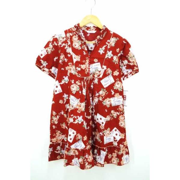 レディース 爆買い送料無料 チュニックワンピース ピンクハウス Pinkhouse ブランド古着バズストア ローズレタープリントチュニック 0219 中古