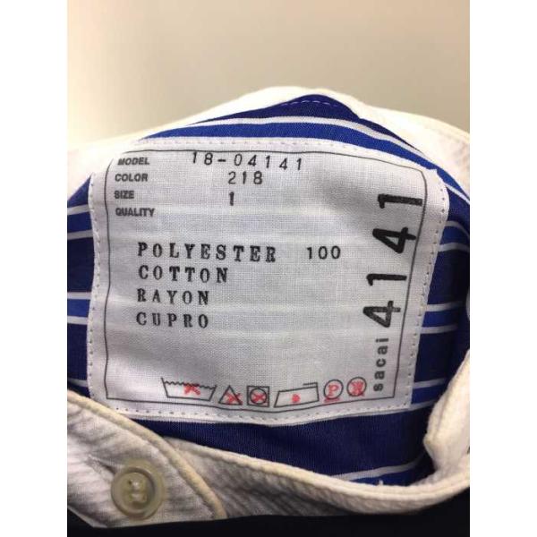 サカイ Sacai 18ss ベロア シアー ストライプシャツワンピース シャツワンピース 中古 激安 0622 ブランド古着バズストア レディース