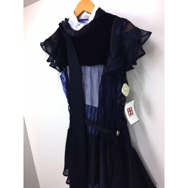 サカイ Sacai 18ss ベロア シアー ストライプシャツワンピース シャツワンピース 中古 激安 0622 ブランド古着バズストア レディース