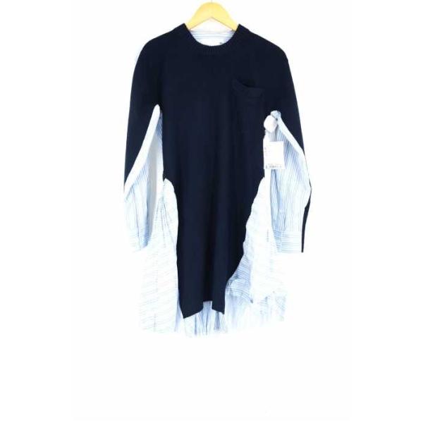 サカイ Sacai ワンピース レディース サイズ1 いつでも送料無料 中古 ブランド古着バズストア ドッキングニットシャツワンピース