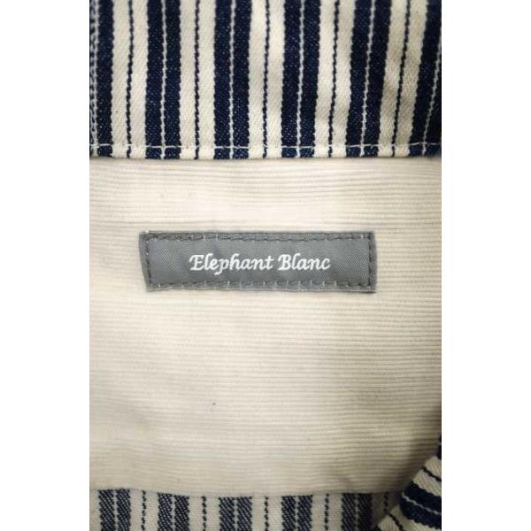 エレファンブラン Elephant Blanc テーラードジャケット メンズ Patchwork 超定番 サイズ46 Stripe Denim Hickory
