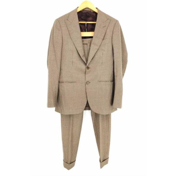 ユナイテッドアローズ United Arrows スーツセットアップ 開店祝い メンズ サイズ46 中古 ピークドラペル ブランド古着バ 2b ハウンドトゥース