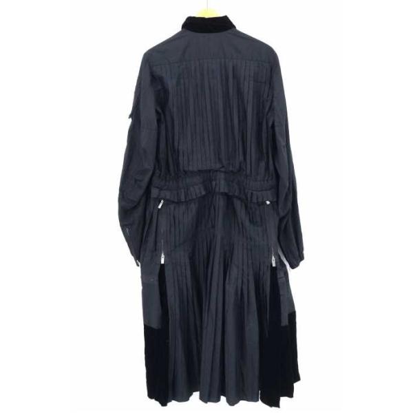 レディース ワンピース サカイ 半額 Sacai ベロア切替ミリタリー調プリーツ加工ジップアップマキシワンピース 0105 ブランド古着バズストア 中古