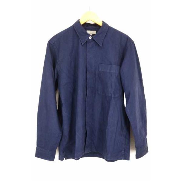 マーガレットハウエル Margaret Howell シャツ メンズ サイズm Linen 中古 Cotton いつでも送料無料 ブランド古着バズストア Indigo