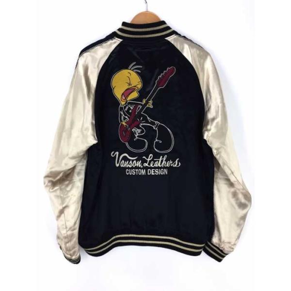メンズスカジャン バンソン Vanson サイズjpn Xl アニメコラボ 刺繍 舗 0130 サテンスカジ リバーシブル 中古 ブランド古着バズストア