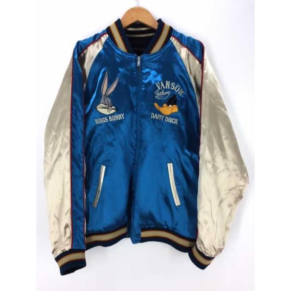 メンズスカジャン バンソン Vanson サイズjpn Xl アニメコラボ 刺繍 舗 0130 サテンスカジ リバーシブル 中古 ブランド古着バズストア