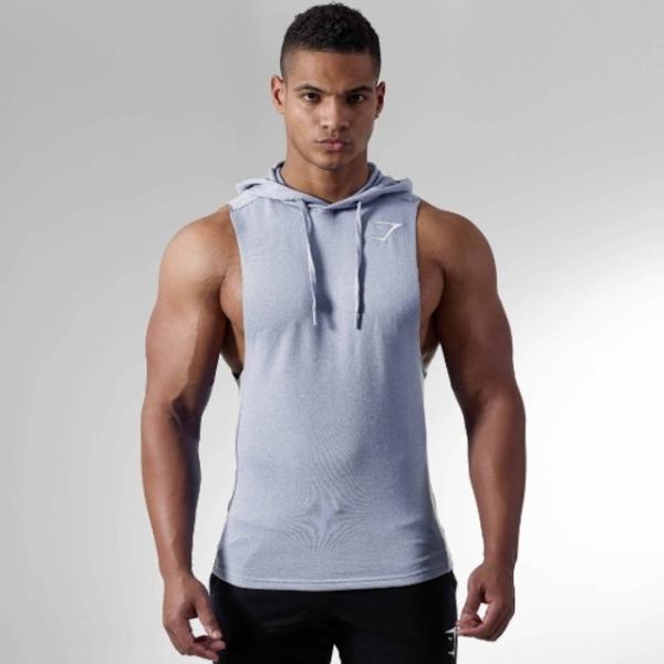 GymShark ジムシャーク Drop Arm Sleeveless Hoodie フーディ - ライト