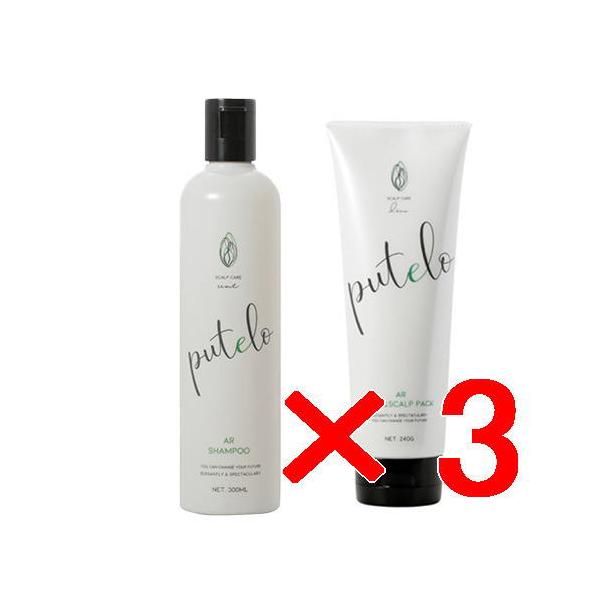 プテロ putelo AR シャンプー 300ml + ヘア＆スカルプパック 240g 3
