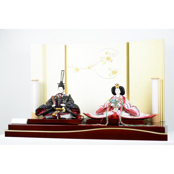 雛人形 HARUKURA 春蔵 親王飾り 紅薔薇 ミルキー台屏風セット 幅約70cm