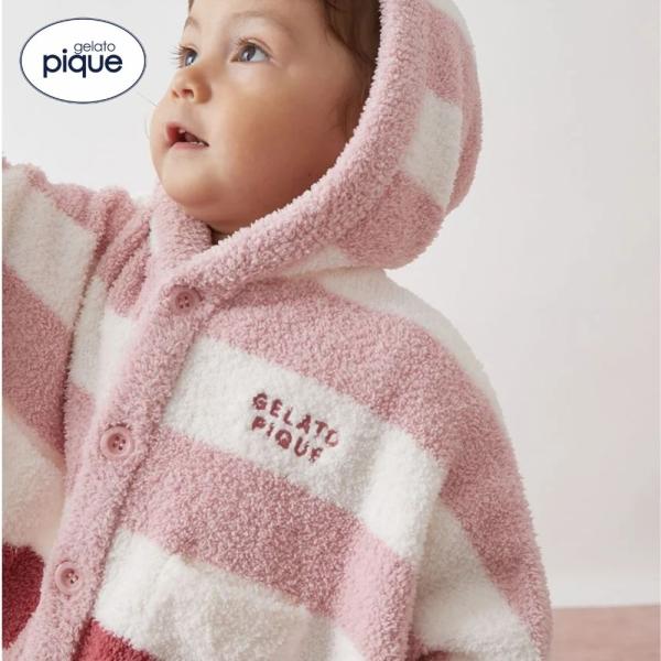 【正規販売店】ジェラートピケ gelato pique ベビモコボーダーポンチョ PBNT265438 トップス パーカー ポンチョ ベビー 出産祝い 男の子 女の子 プレゼント