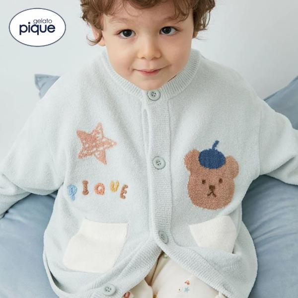 【正規販売店】ジェラートピケ gelato pique 】エアリーモコドローイングベアカーディガン PKNT264463 トップス カーディガン 男の子 女の子 プレゼント kids