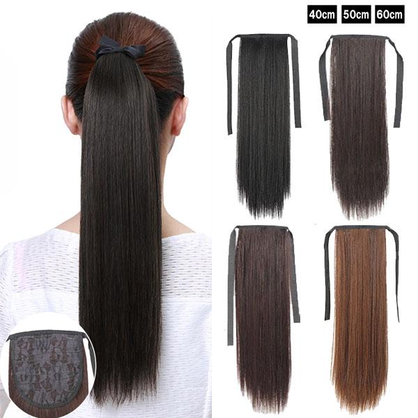 ポイントウィッグ ストレート リボン式 ポニーテール エクステ