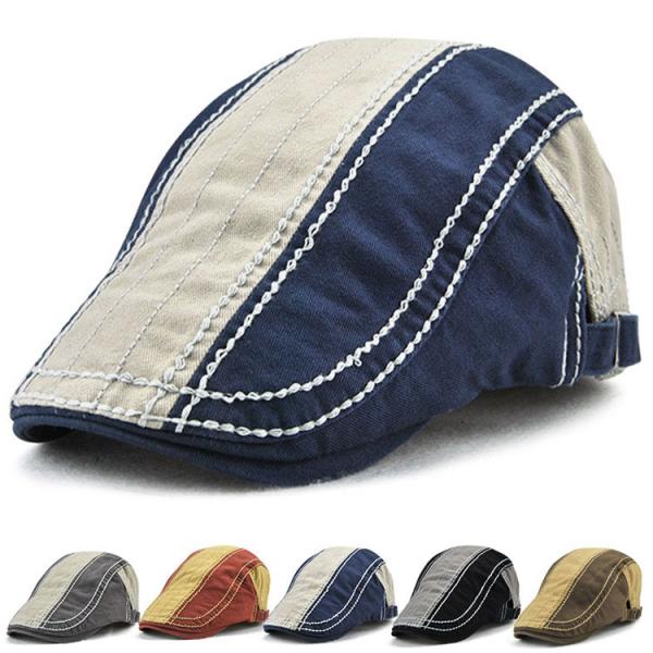 チェーンステッチ ハンチング コットン 帽子 パッチワーク風 キャップ