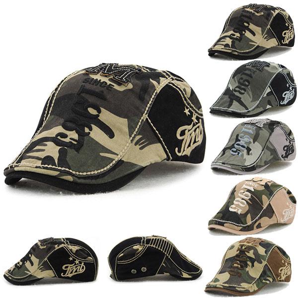 ミリタリー風 ハンチング 帽子 コットン キャップ ウッドランド 迷彩