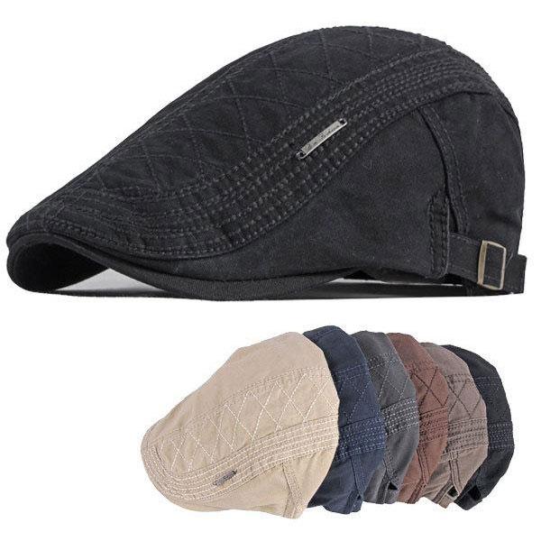模様切替 ハンチング帽 コットン 帽子 菱柄 キャップ 綿 金具 ハンチング キャスケット メンズ レディース HUNTING CAP 7121