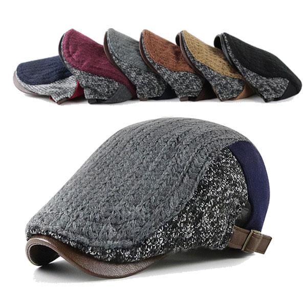 ハンチング 帽子 ニットハンチング ツイードニット 厚手 ミックスカラー バイカラー キャップ  メンズ レディース 秋 冬 HUNTING CAP 7137
