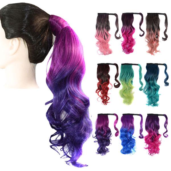 大衆演劇かつら（ロング、ポニーテール）紫メッシュ、金メッシュ 楽天市場】ポイントウィッグ ポニーテール リボン式 メッシュ入り