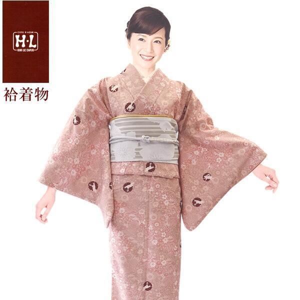 【H.L 小紋袷きもの】単品【No.118 ピンク系】ダスティカラー 着物 袷小紋 総柄