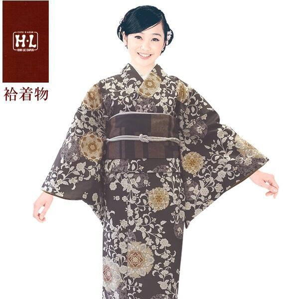 【H.L 小紋袷きもの】単品【No.120 グレー系】ダスティカラー 着物 袷小紋 総柄