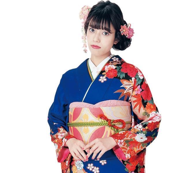 H.L 絵羽振袖着物【単品】【1】青系 卒業式・成人式・パーティ
