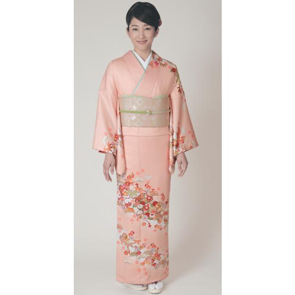 H.L訪問着セット【9 ピンク系】【着物 袋帯 長襦袢】洗える着物 華やかな花柄 結婚式 披露宴 パーティー