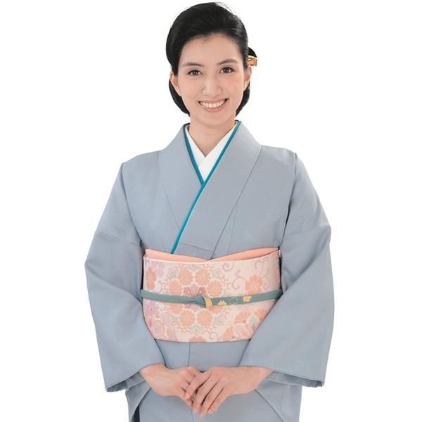 【慶事のきもの R.K】きもの単品 洗える 色無地（地模様）【10 浅葱鼠】袷着物 レディース 入学 卒業 結婚式 お祝い ママ（E）