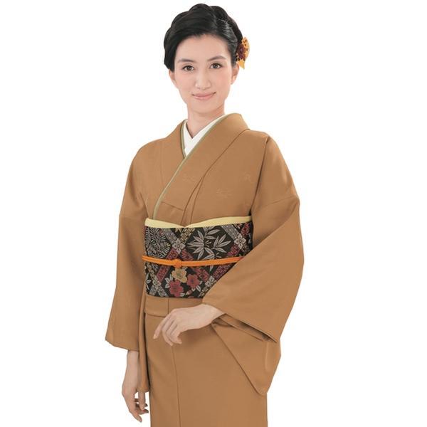 【慶事のきもの R.K】きもの単品 洗える 色無地（地模様）【13 薄唐茶】袷着物 レディース 入学 卒業 結婚式 お祝い ママ（E）