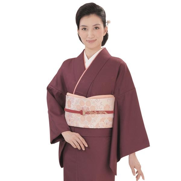 【慶事のきもの R.K】きもの単品 洗える 色無地（地模様）【15 葡萄酒】袷着物 レディース 入学 卒業 結婚式 お祝い ママ（E）