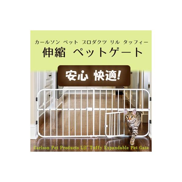 カールソン ペット プロダクツ リル タッフィー 伸縮 ペットゲート スチール製 固定 丈夫  ペット用品　小型犬グッズ 階段 キッチン 入り口 簡単 ロック 軽量 簡単つっぱり式 Carlson Pet Products Lil' Tuf...