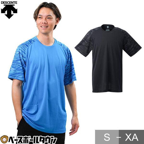 DESCENDANT 半袖　アーチロゴ　ベースボールシャツ　Lサイズ DESCENTE（デサント） 野球 Tシャツ メンズ ベースボール 半袖 迷彩